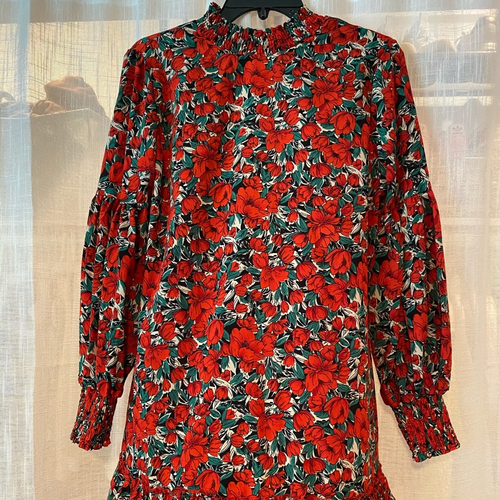 Balloon Sleeve Fit/flare Dress